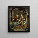 The vegetable seller - Willem van Mieris — framed artwork on a wall