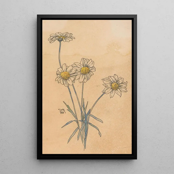 White Daisies Painting - Willem Wenckebach — framed artwork on a wall