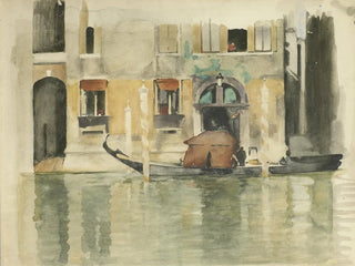 Gondola scene in front of a Venetian house - Willem Witsen — artwork view