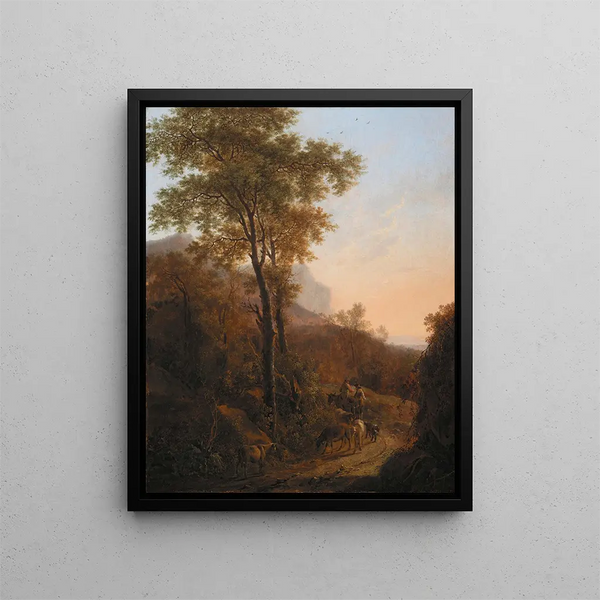 Italian landscape painting - Willem de Heusch — framed artwork on a wall