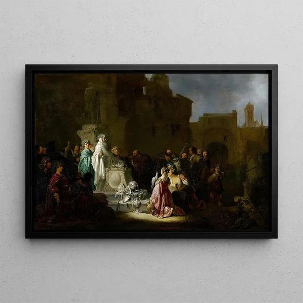 Saint Paul and Saint Barnabas at Lystra - Willem de Poorter — framed artwork on a wall