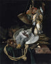 Hunting Still Life with Partridge and Pheasant – Willem van Aelst — partridge, pheasant, songbirds and hunting equipment