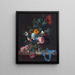 Flower Still Life Painting with a Clock - Willem van Aelst — framed artwork on a wall