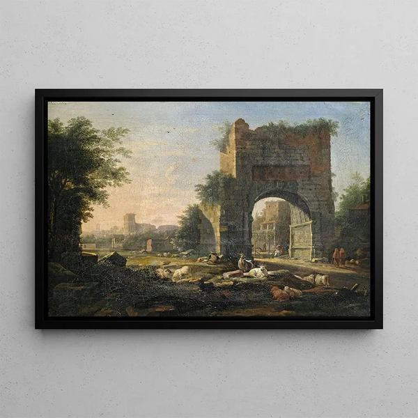 Ambiance romaine du soir - Willem van Bemmel — framed artwork on a wall