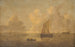 Marine landscape painting with a city in the background - Willem van Diest — artwork view