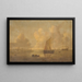 Marine landscape painting with a city in the background - Willem van Diest — framed artwork on a wall