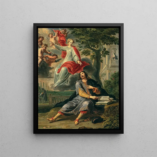 The Vocation of Saint Augustine - Willem van Herp — framed artwork on a wall