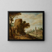 Roman landscape with shepherds - Willem van Nieulandt the Younger — framed artwork on a wall