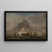 Naval Battle - Willem van de Velde the Younger — framed artwork on a wall