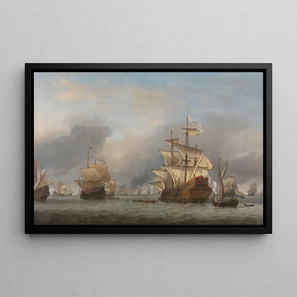 La Capture du Royal Prince - Willem van de Velde le Jeune — framed artwork on a wall