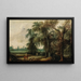 Landscape painting with hunters - Willem van den Bundel — framed artwork on a wall