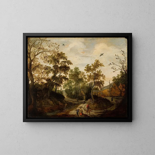 View of a Village - Willem van den Bundel — framed artwork on a wall