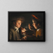 a man smoking and another man eating by candlelight - Willem van der Vliet — framed artwork on a wall