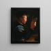 Young man with a glass cup - Willem van der Vliet — framed artwork on a wall