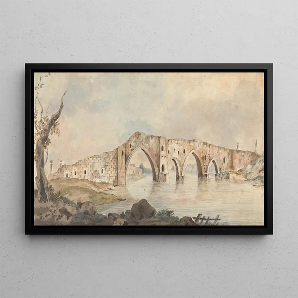 Pont en ruine avec quatre arches pointues près de Rome - Willey Reveley — framed artwork on a wall