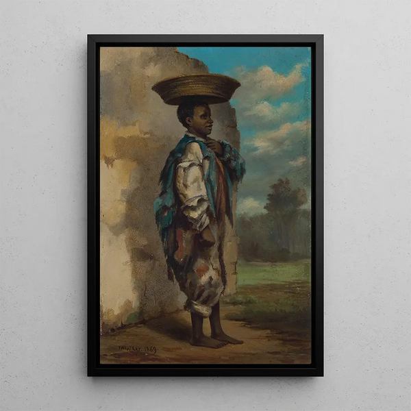 Young woman with basket on her head Cuba - William Aiken Walker — framed artwork on a wall