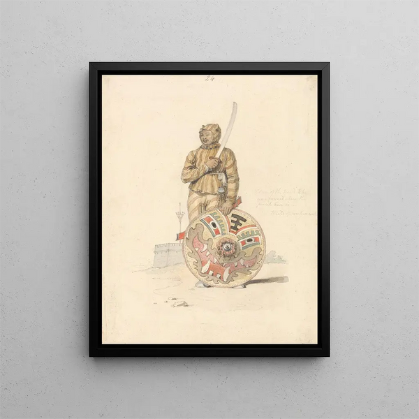 A Chinese warrior - William Alexander — framed artwork on a wall