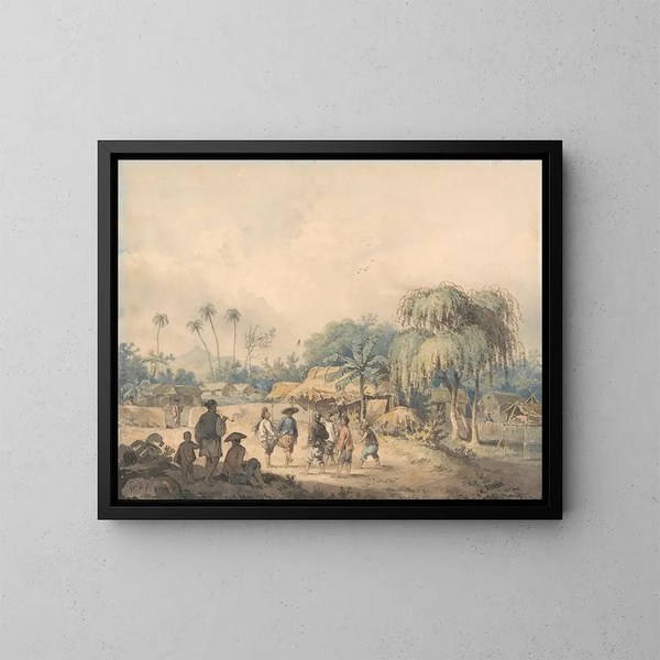 Natifs de Cochin jouant au volant en Chine - William Alexander — framed artwork on a wall
