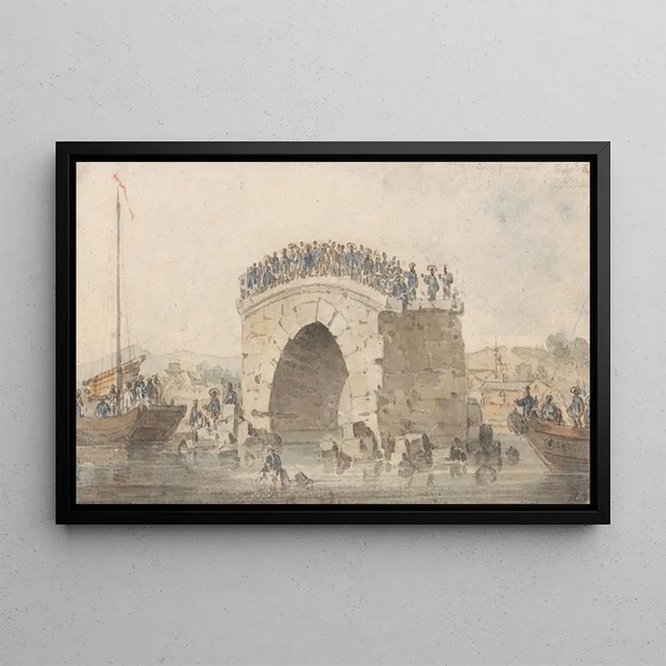 Vestiges d'un pont à SanSienWey sur le PeiHo près de TongTcheou, 15 août 1793 - William Alexander — framed artwork on a wall
