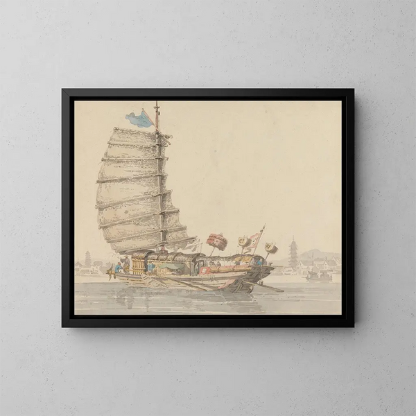 La Barge Voyageuse - William Alexander — framed artwork on a wall