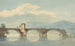 a painting of a bridge over the Arno - William Alfred Delamotte — artwork view