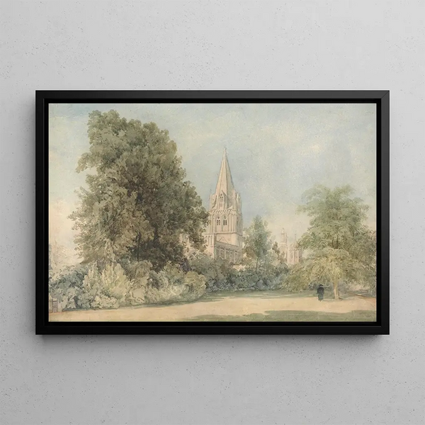 the Garden of the Canons at Christ Church in Oxford - William Alfred Delamotte — framed artwork on a wall