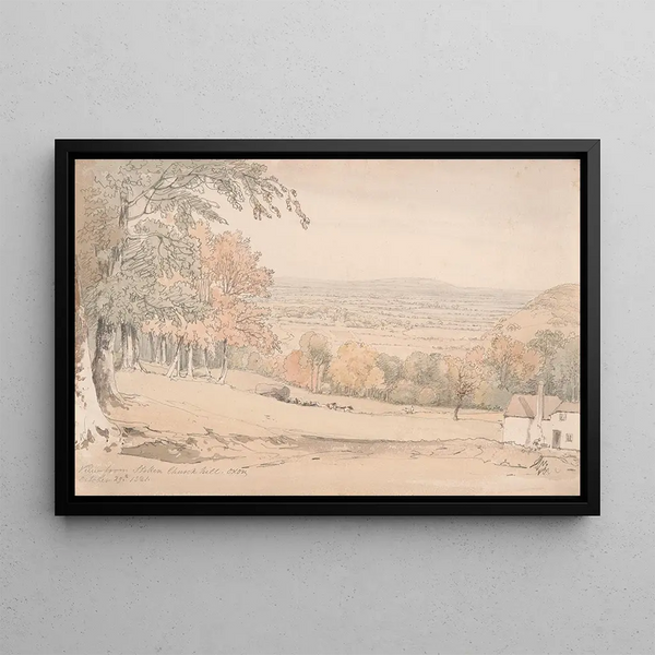 View from Stokenchurch Hill, Buckinghamshire - William Alfred Delamotte — framed artwork on a wall