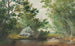 Landscape painting with wooded stream and rock - William Allen Wall — artwork view