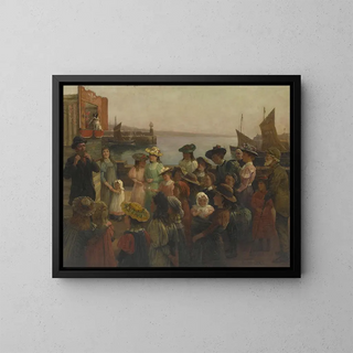 Spectacle de marionnettes Punch et Judy - William Barr — framed artwork on a wall