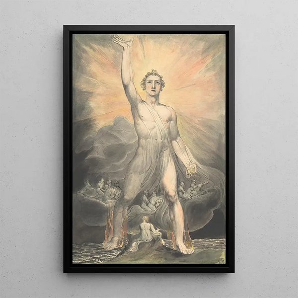 Angel of Revelation Book of Revelation chapter 10 - William Blake — framed artwork on a wall