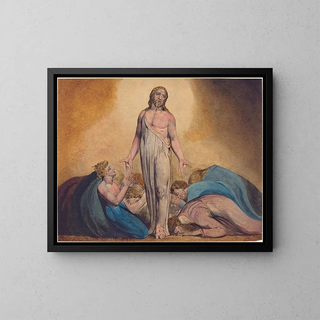The Christ appearing to his disciples after the resurrection - William Blake — framed artwork on a wall