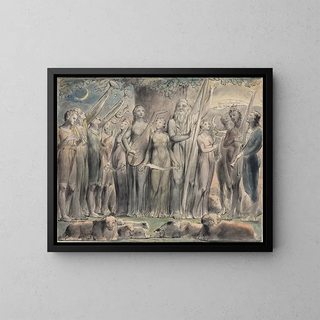 Job and his family restored to prosperity - William Blake — framed artwork on a wall