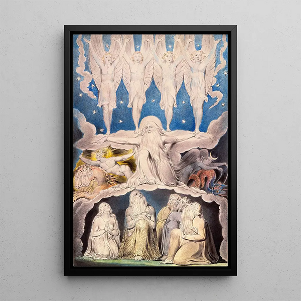 When the morning stars sang together - William Blake — framed artwork on a wall