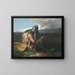 a Warrior with his dog in a vast landscape - William Borthwick Johnstone — framed artwork on a wall