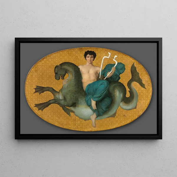 Arion on a sea horse - William Bouguereau — framed artwork on a wall