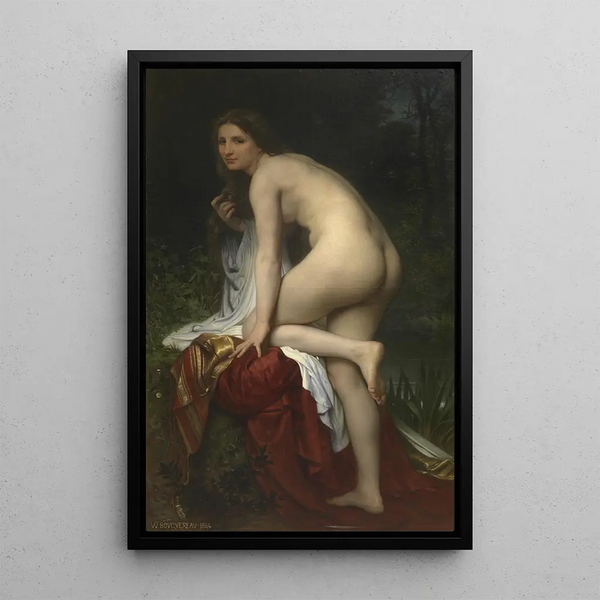 Bathing Woman - William Bouguereau — framed artwork on a wall