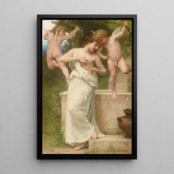 Blessures d'amour - William Bouguereau — framed artwork on a wall