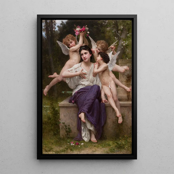 Spring Dream - William Bouguereau — framed artwork on a wall