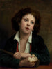 Italian child painting holding a crust of bread - William Bouguereau — artwork view