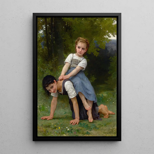 La Bourrique - William Bouguereau — framed artwork on a wall