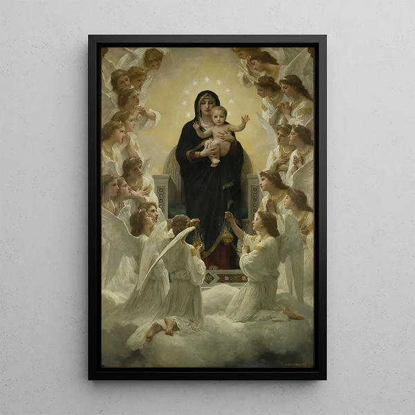 La Vierge aux anges - William Bouguereau — framed artwork on a wall