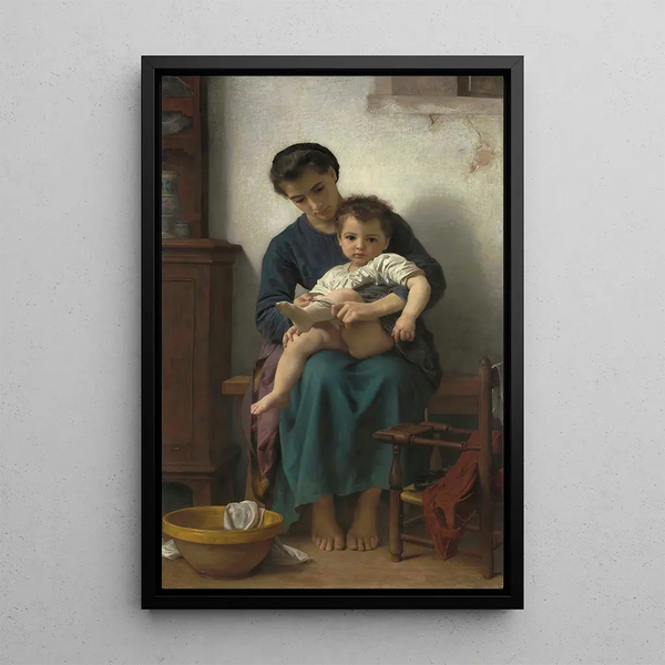 La Grande sœur - William Bouguereau — framed artwork on a wall