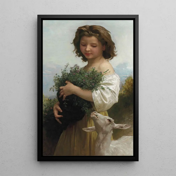 La Petite Esméralda - William Bouguereau — framed artwork on a wall