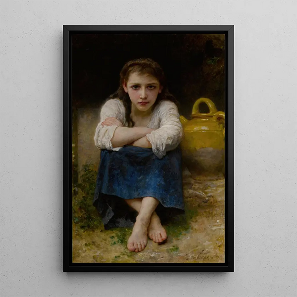 La Sérieuse - William Bouguereau — framed artwork on a wall