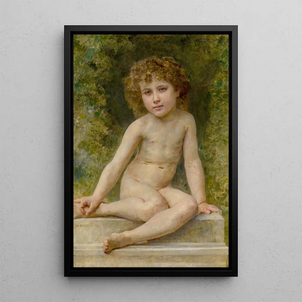 L'Amour au repos - William Bouguereau — framed artwork on a wall