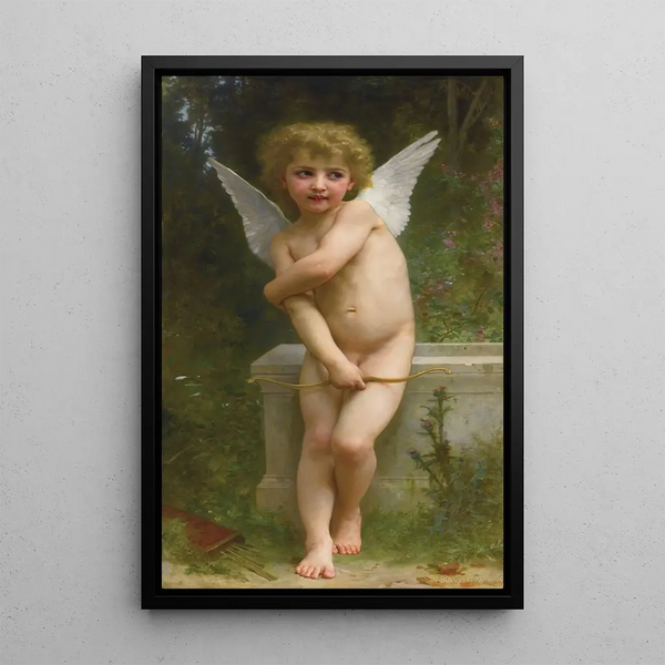 L'Amour piqué - William Bouguereau — framed artwork on a wall