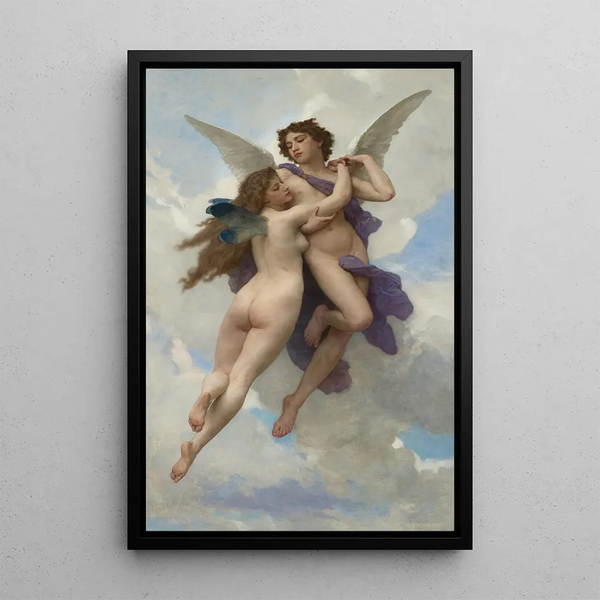 L'Amour et Psyché - William Bouguereau — framed artwork on a wall
