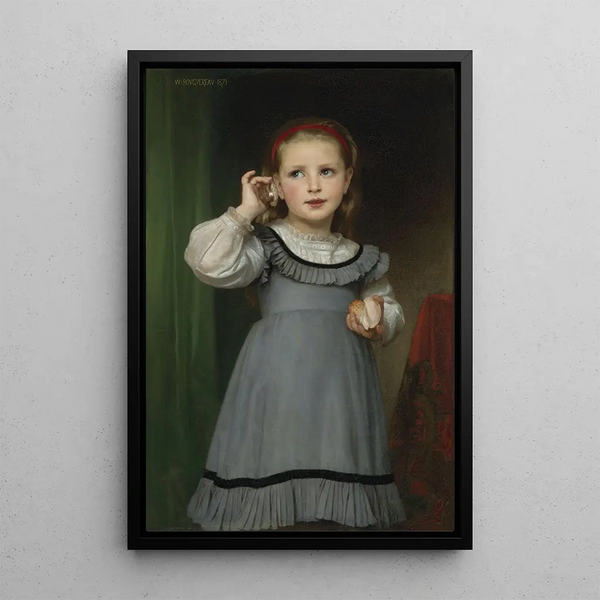 The Noise of the Sea - William Bouguereau — framed artwork on a wall