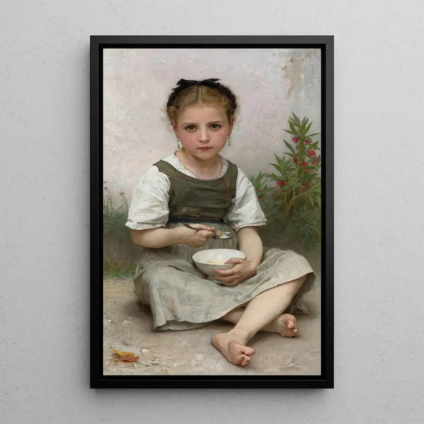 The Breakfast of the Morning - William Bouguereau — framed artwork on a wall
