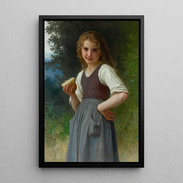 The Snack in the Fields - William Bouguereau — framed artwork on a wall
